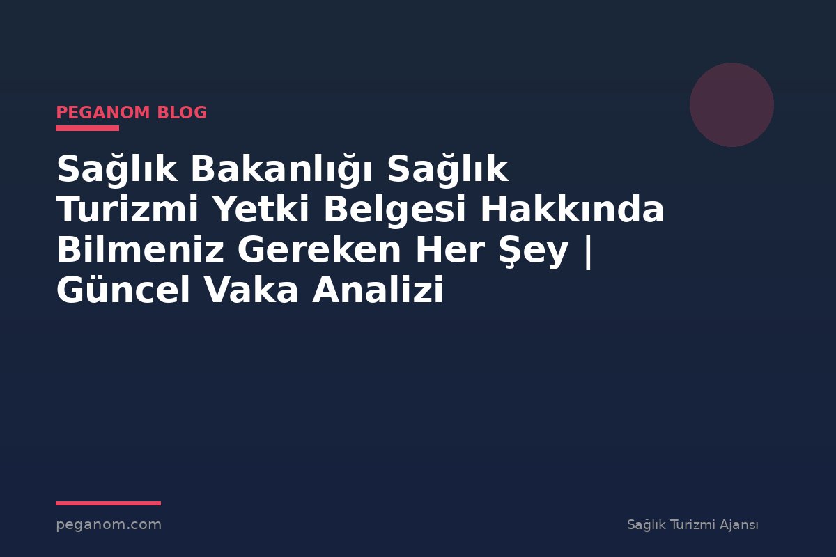 Sağlık Bakanlığı Sağlık Turizmi Yetki Belgesi Hakkında Bilmeniz Gereken Her Şey | Güncel Vaka Analizi