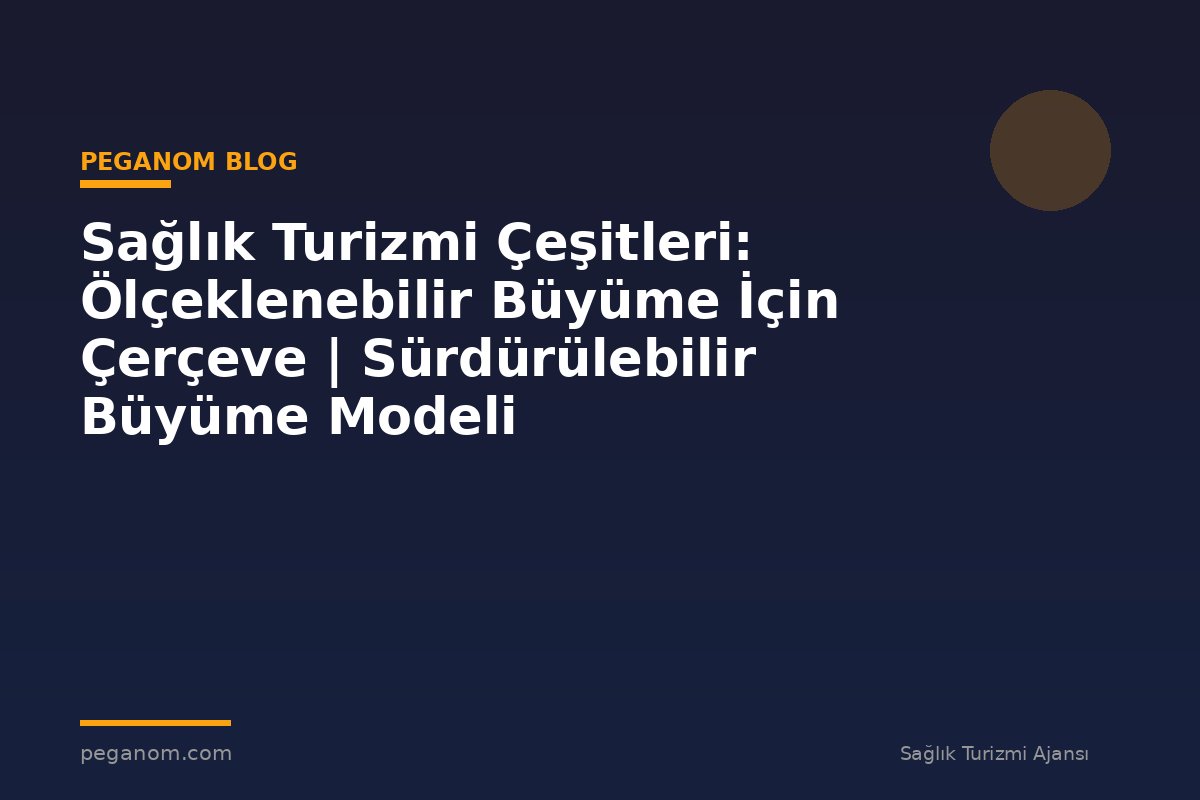 Sağlık Turizmi Çeşitleri: Ölçeklenebilir Büyüme İçin Çerçeve | Sürdürülebilir Büyüme Modeli
