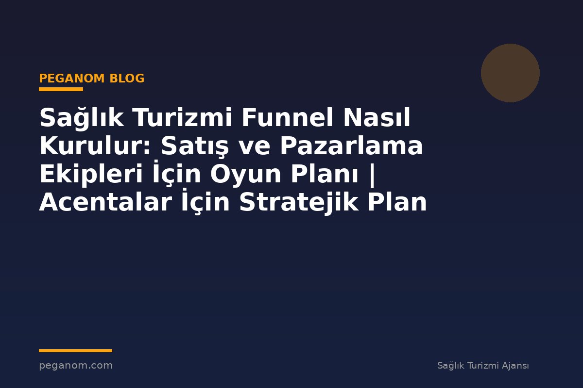 Sağlık Turizmi Funnel Nasıl Kurulur: Satış ve Pazarlama Ekipleri İçin Oyun Planı | Acentalar İçin Stratejik Plan