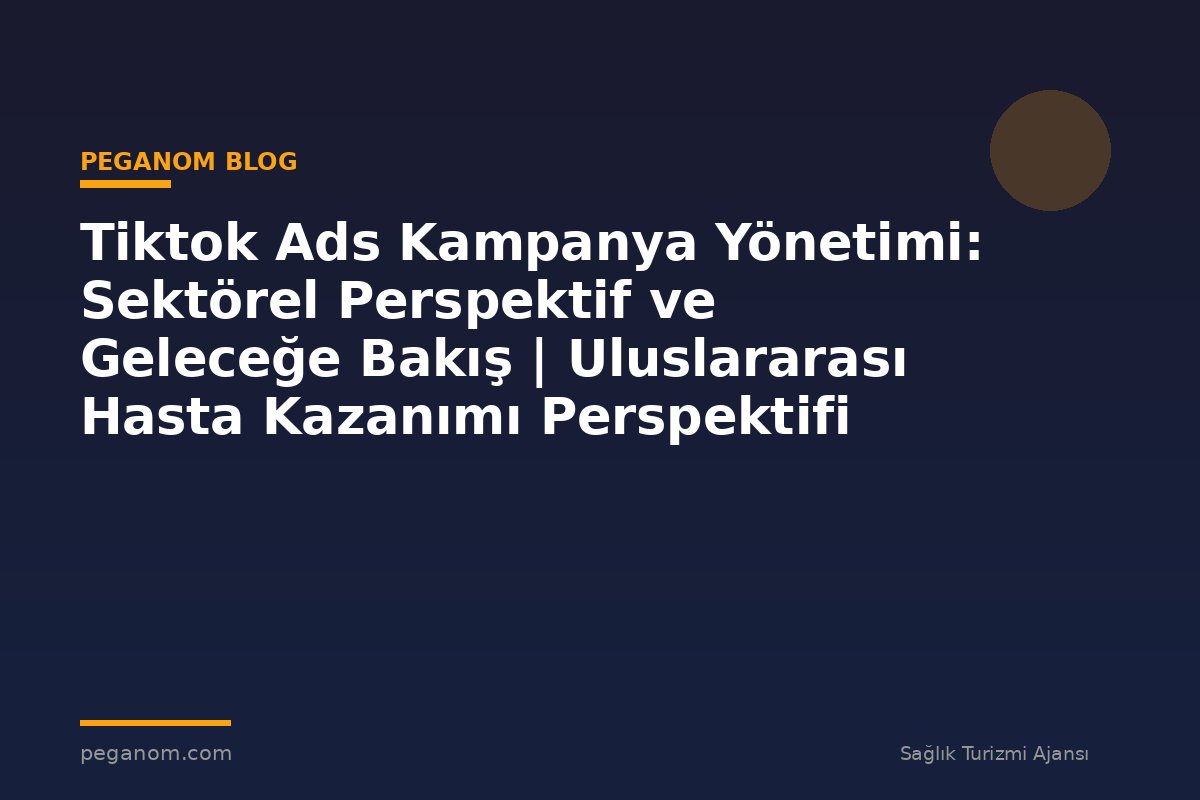 Tiktok Ads Kampanya Yönetimi: Sektörel Perspektif ve Geleceğe Bakış | Uluslararası Hasta Kazanımı Perspektifi