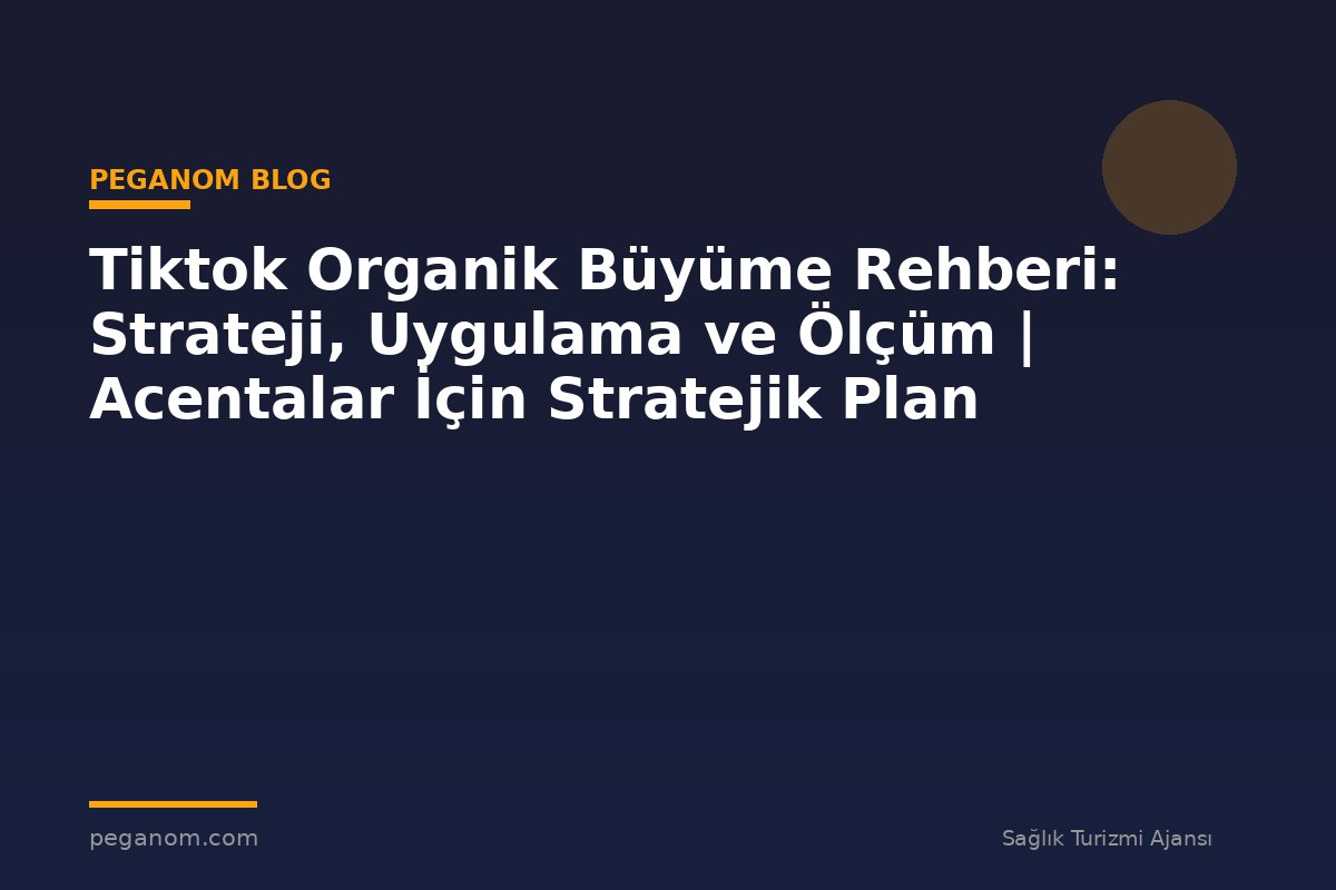 Tiktok Organik Büyüme Rehberi: Strateji, Uygulama ve Ölçüm | Acentalar İçin Stratejik Plan