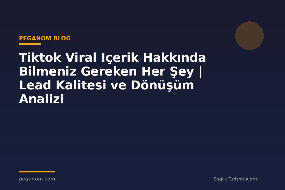 Tiktok Viral Içerik Hakkında Bilmeniz Gereken Her Şey | Lead Kalitesi ve Dönüşüm Analizi