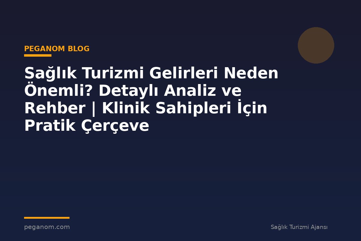 Sağlık Turizmi Gelirleri Neden Önemli? Detaylı Analiz ve Rehber | Klinik Sahipleri İçin Pratik Çerçeve