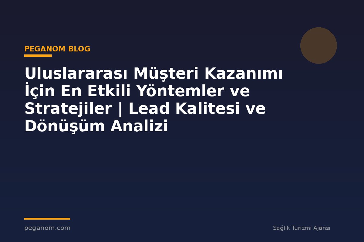 Uluslararası Müşteri Kazanımı İçin En Etkili Yöntemler ve Stratejiler | Lead Kalitesi ve Dönüşüm Analizi