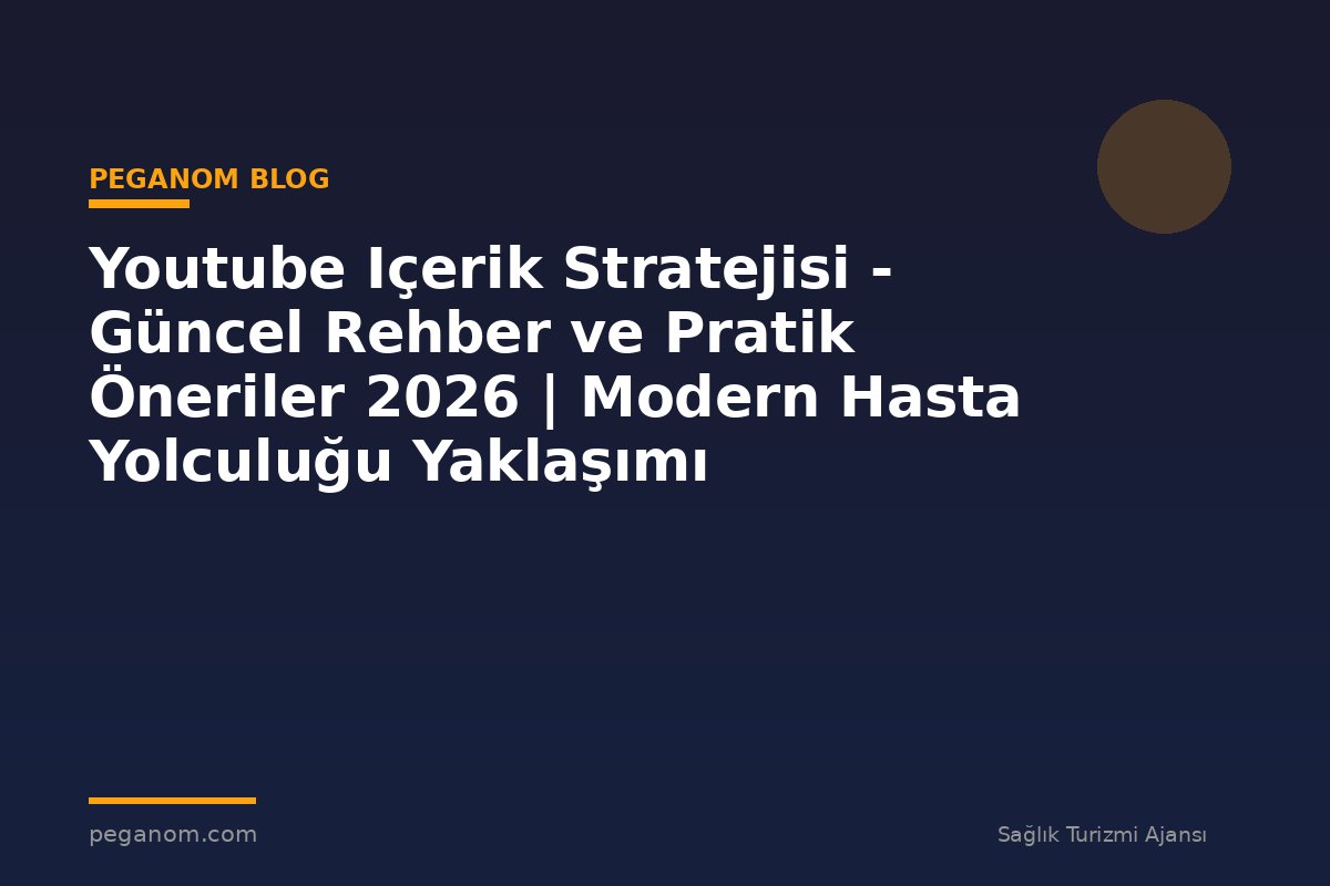 Youtube Içerik Stratejisi - Güncel Rehber ve Pratik Öneriler 2026 | Modern Hasta Yolculuğu Yaklaşımı
