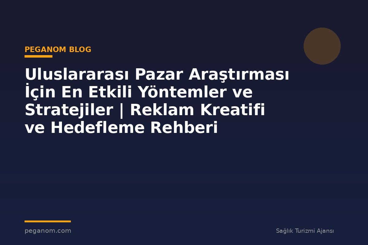Uluslararası Pazar Araştırması İçin En Etkili Yöntemler ve Stratejiler | Reklam Kreatifi ve Hedefleme Rehberi