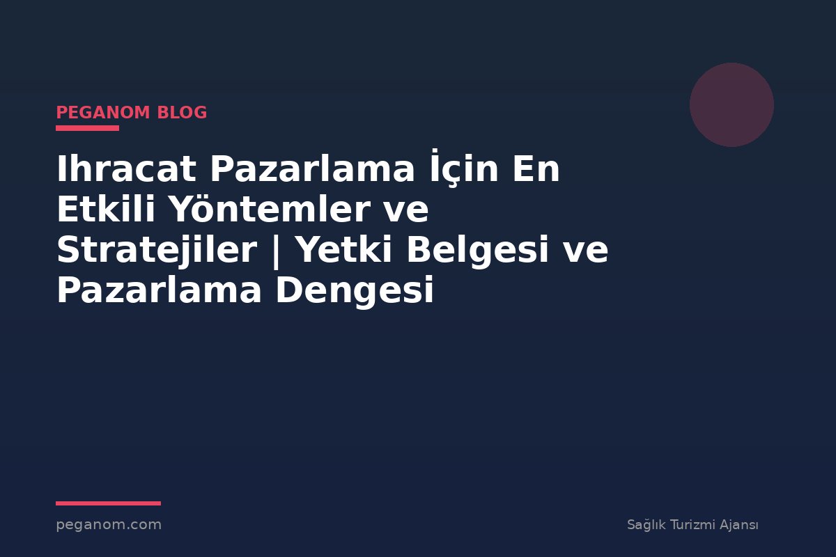 Ihracat Pazarlama İçin En Etkili Yöntemler ve Stratejiler | Yetki Belgesi ve Pazarlama Dengesi