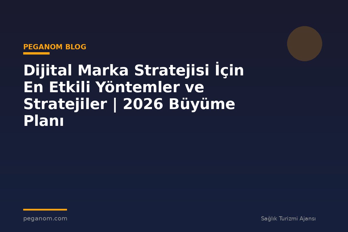 Dijital Marka Stratejisi İçin En Etkili Yöntemler ve Stratejiler | 2026 Büyüme Planı