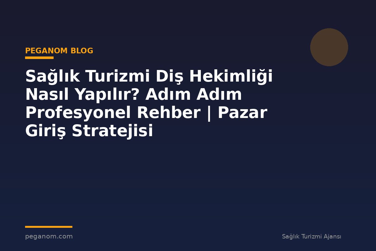 Sağlık Turizmi Diş Hekimliği Nasıl Yapılır? Adım Adım Profesyonel Rehber | Pazar Giriş Stratejisi