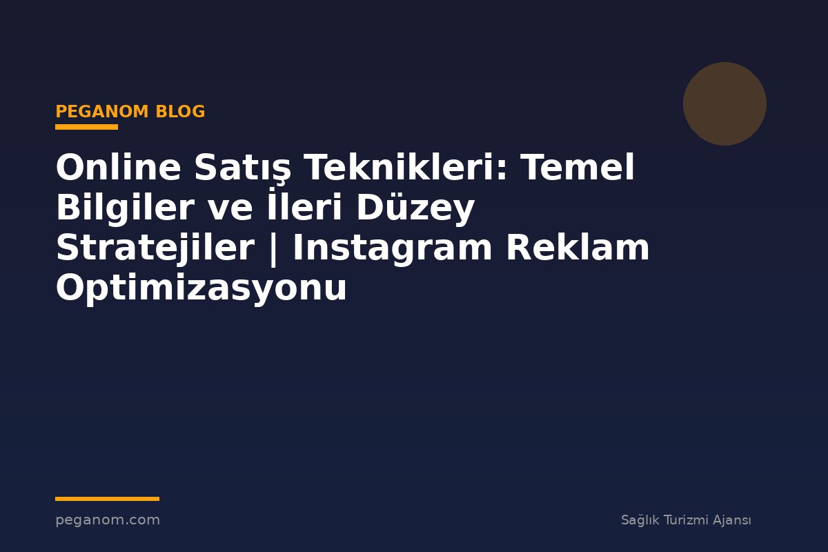 Online Satış Teknikleri: Temel Bilgiler ve İleri Düzey Stratejiler | Instagram Reklam Optimizasyonu