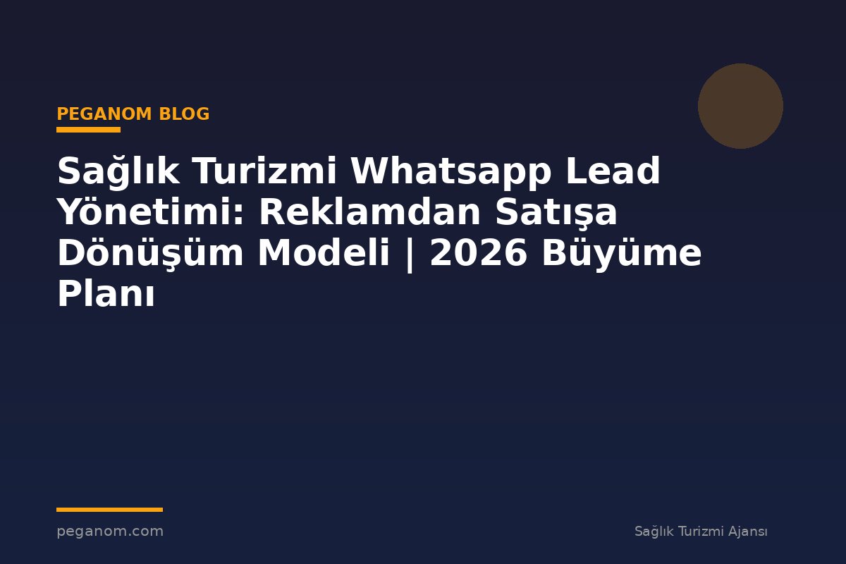 Sağlık Turizmi Whatsapp Lead Yönetimi: Reklamdan Satışa Dönüşüm Modeli | 2026 Büyüme Planı
