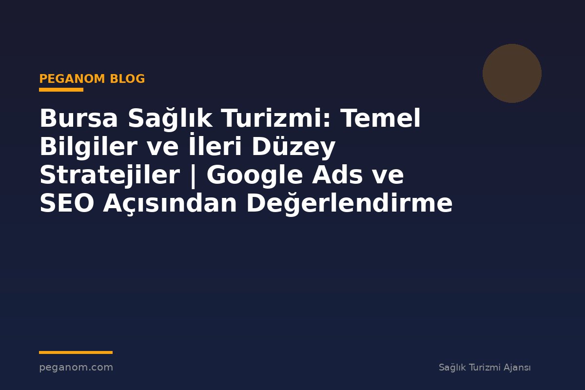 Bursa Sağlık Turizmi: Temel Bilgiler ve İleri Düzey Stratejiler | Google Ads ve SEO Açısından Değerlendirme