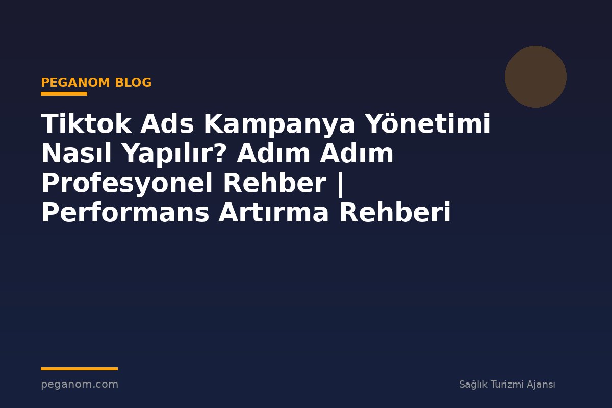 Tiktok Ads Kampanya Yönetimi Nasıl Yapılır? Adım Adım Profesyonel Rehber | Performans Artırma Rehberi