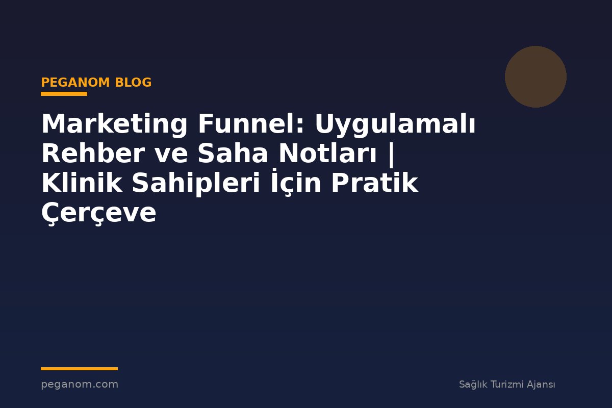 Marketing Funnel: Uygulamalı Rehber ve Saha Notları | Klinik Sahipleri İçin Pratik Çerçeve