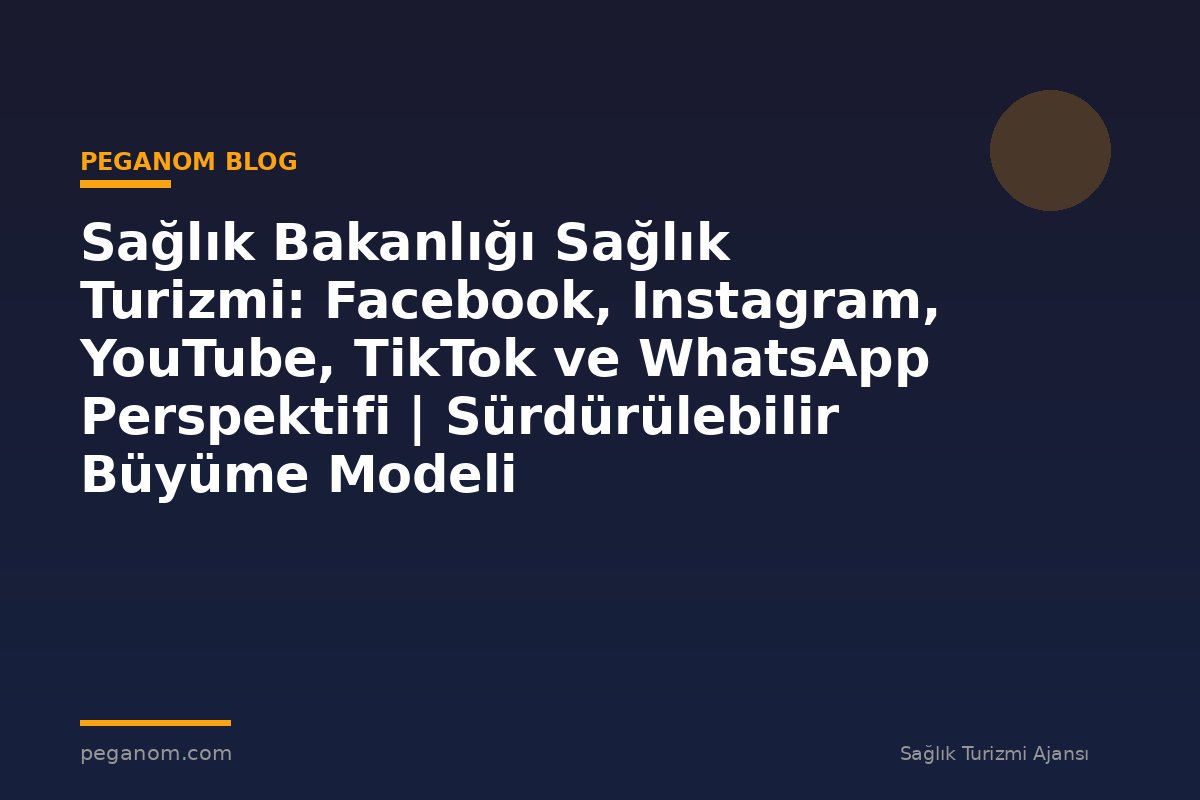 Sağlık Bakanlığı Sağlık Turizmi: Facebook, Instagram, YouTube, TikTok ve WhatsApp Perspektifi | Sürdürülebilir Büyüme Modeli