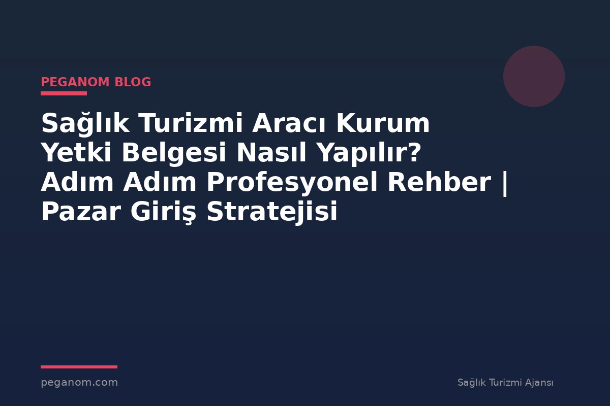 Sağlık Turizmi Aracı Kurum Yetki Belgesi Nasıl Yapılır? Adım Adım Profesyonel Rehber | Pazar Giriş Stratejisi