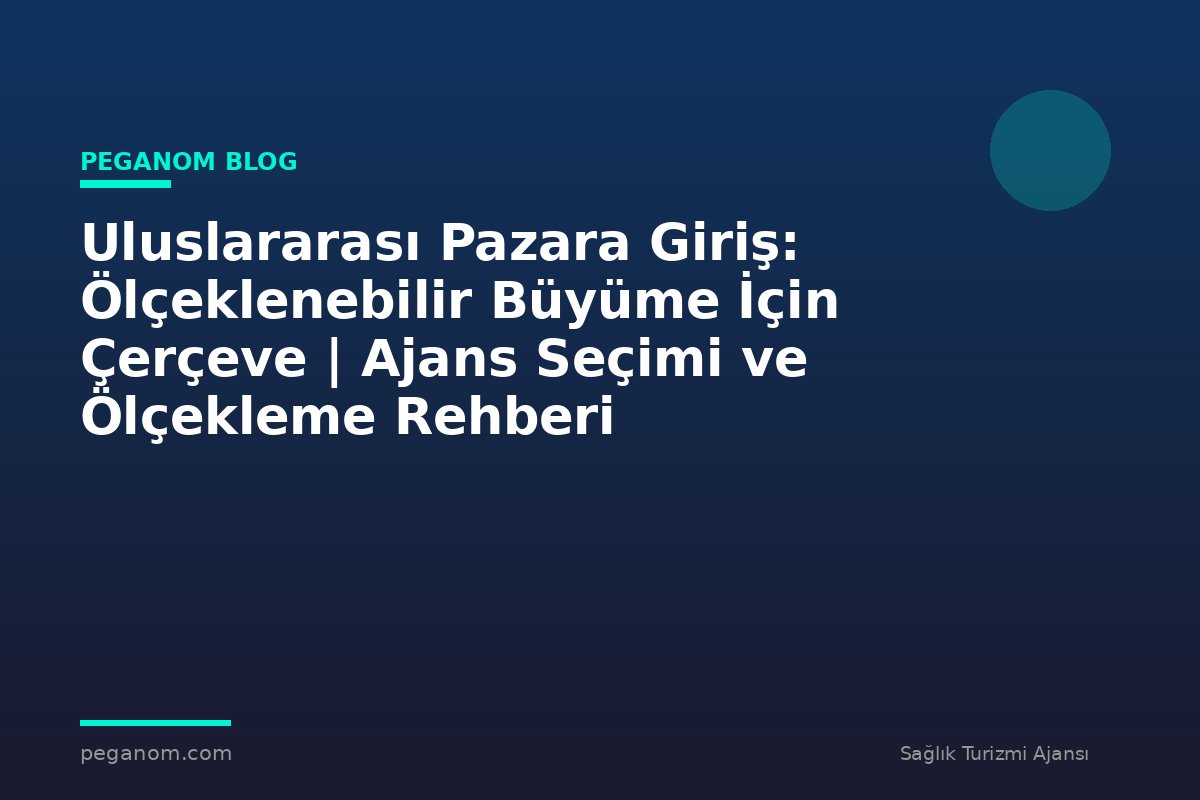 Uluslararası Pazara Giriş: Ölçeklenebilir Büyüme İçin Çerçeve | Ajans Seçimi ve Ölçekleme Rehberi