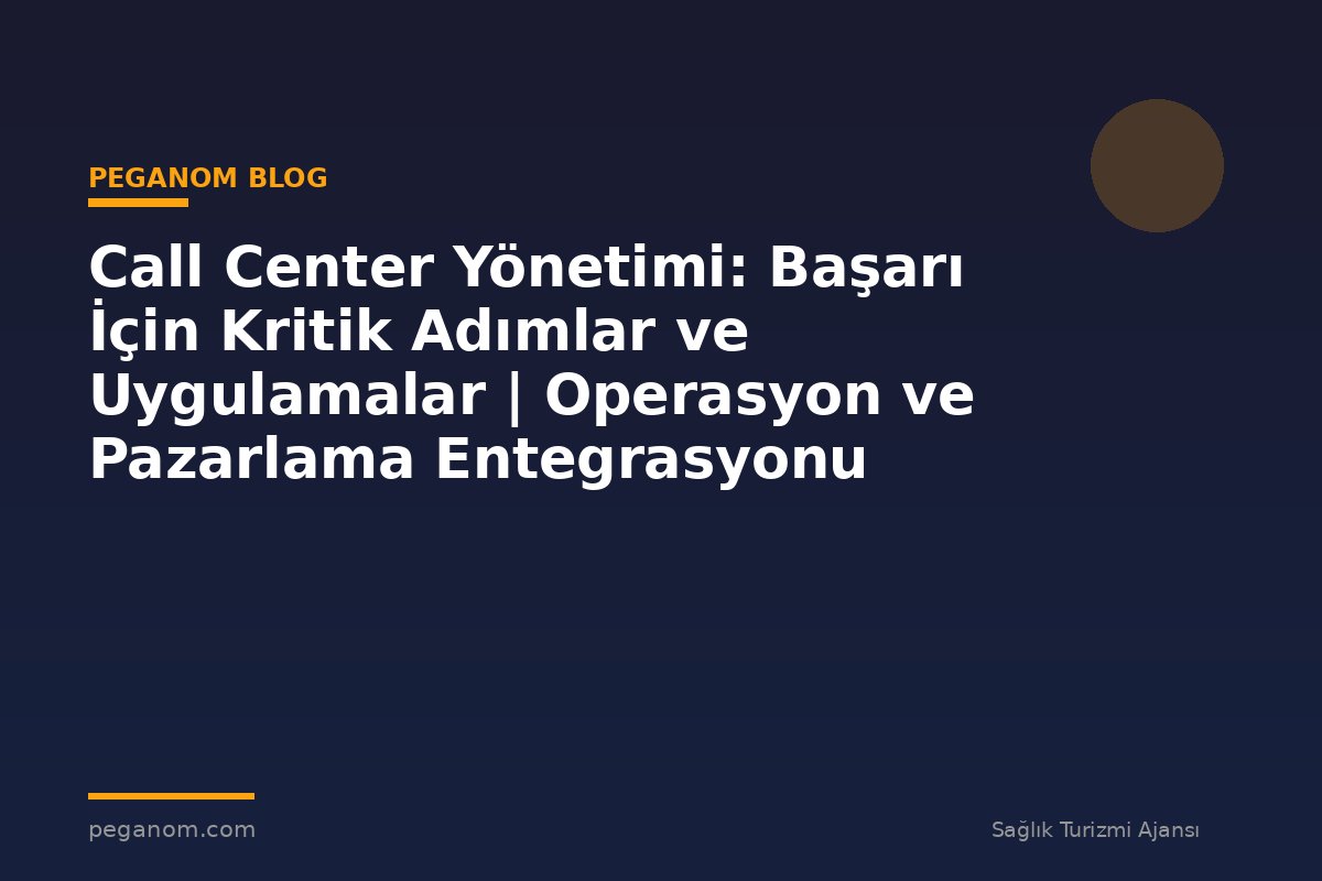 Call Center Yönetimi: Başarı İçin Kritik Adımlar ve Uygulamalar | Operasyon ve Pazarlama Entegrasyonu