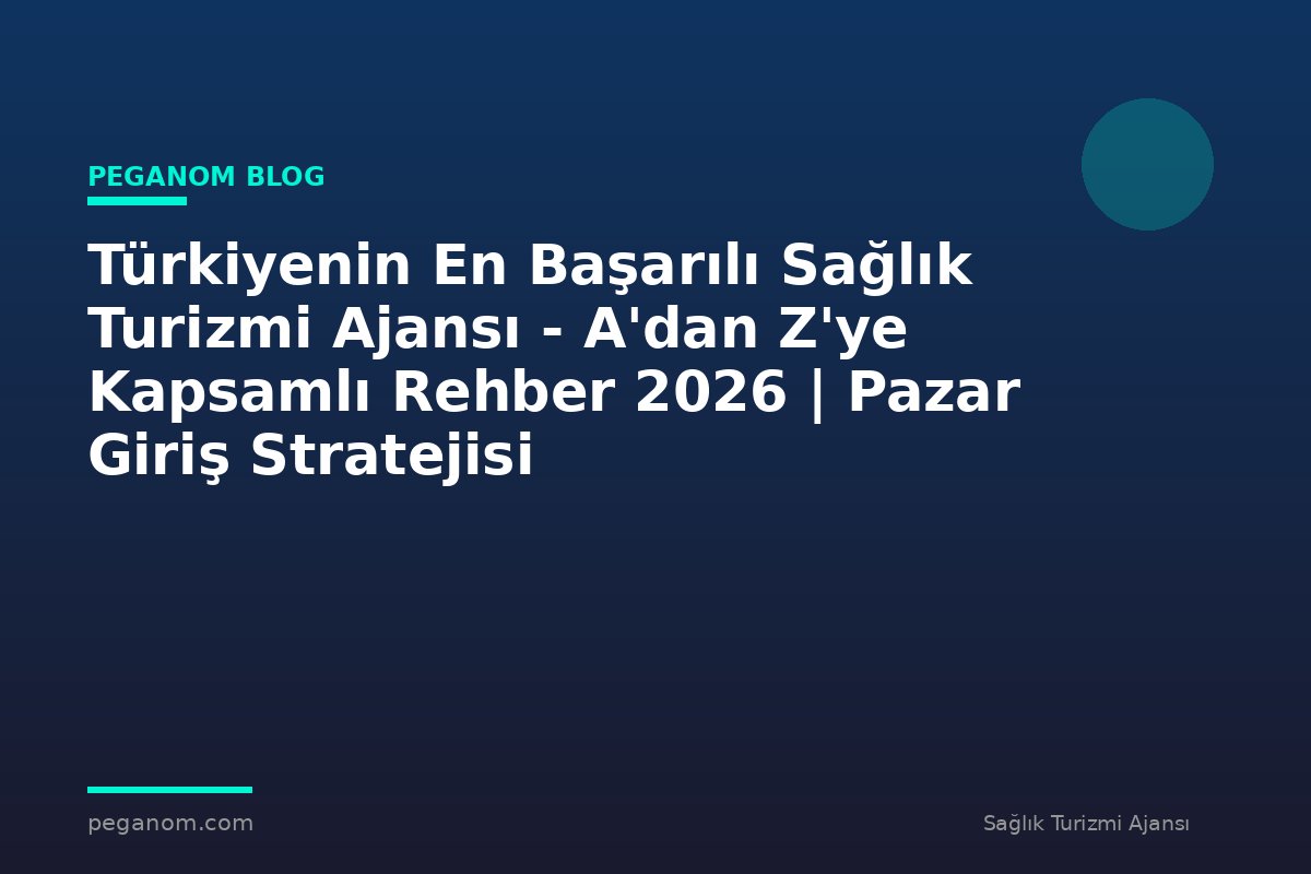 Türkiyenin En Başarılı Sağlık Turizmi Ajansı - A'dan Z'ye Kapsamlı Rehber 2026 | Pazar Giriş Stratejisi
