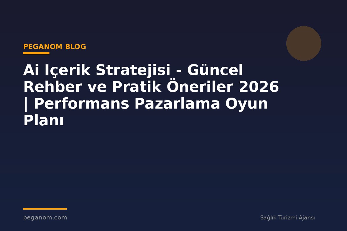 Ai Içerik Stratejisi - Güncel Rehber ve Pratik Öneriler 2026 | Performans Pazarlama Oyun Planı