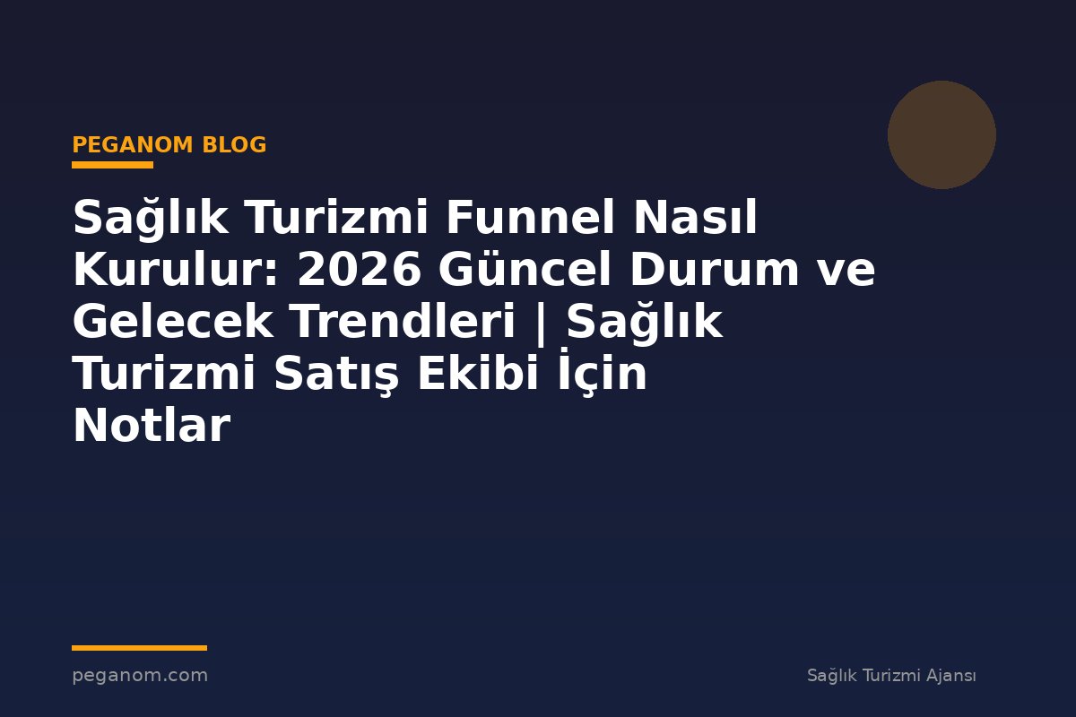 Sağlık Turizmi Funnel Nasıl Kurulur: 2026 Güncel Durum ve Gelecek Trendleri | Sağlık Turizmi Satış Ekibi İçin Notlar