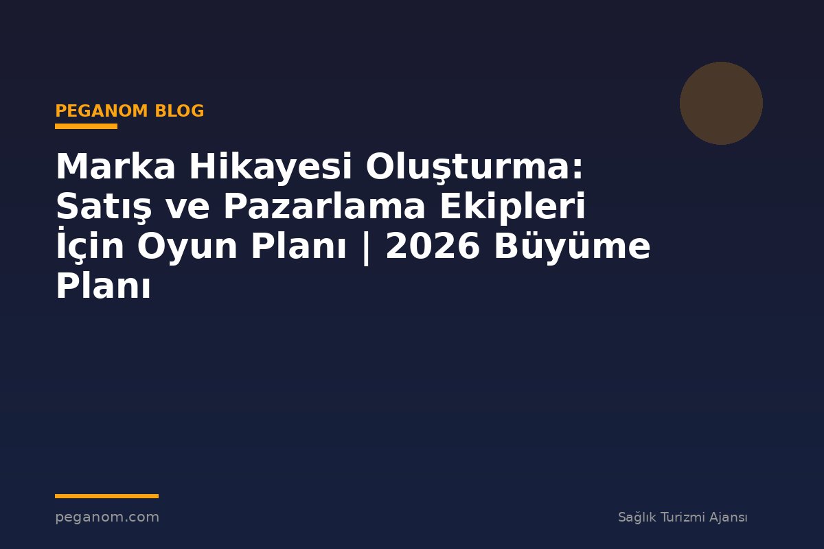 Marka Hikayesi Oluşturma: Satış ve Pazarlama Ekipleri İçin Oyun Planı | 2026 Büyüme Planı