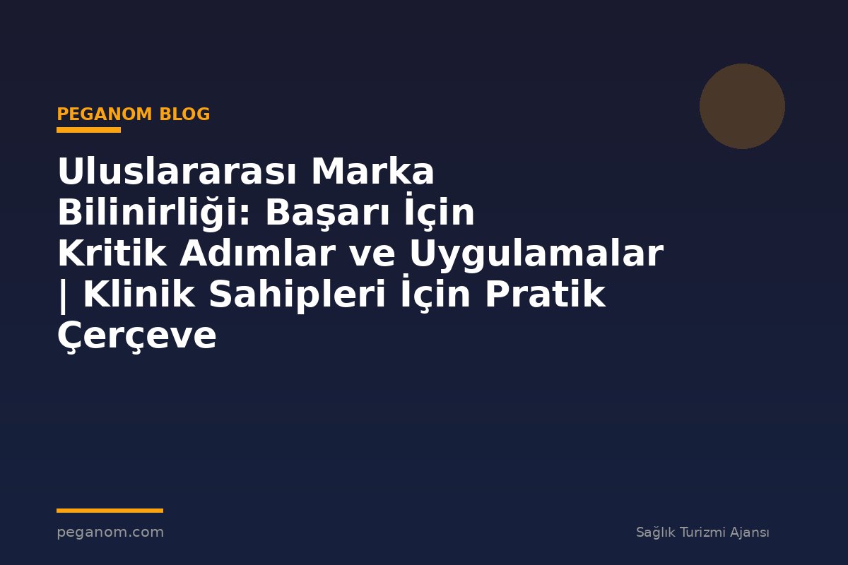 Uluslararası Marka Bilinirliği: Başarı İçin Kritik Adımlar ve Uygulamalar | Klinik Sahipleri İçin Pratik Çerçeve