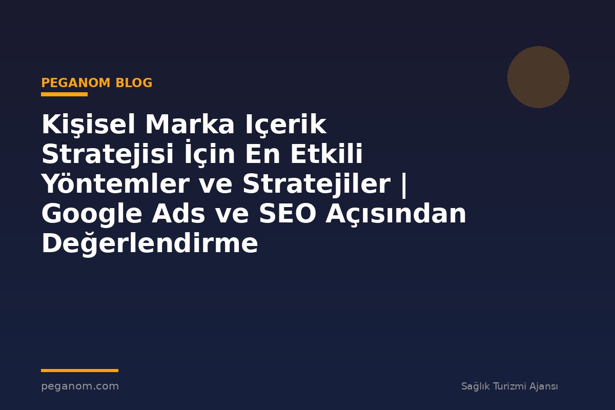 Kişisel Marka Içerik Stratejisi İçin En Etkili Yöntemler ve Stratejiler | Google Ads ve SEO Açısından Değerlendirme
