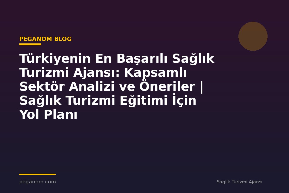 Türkiyenin En Başarılı Sağlık Turizmi Ajansı: Kapsamlı Sektör Analizi ve Öneriler | Sağlık Turizmi Eğitimi İçin Yol Planı