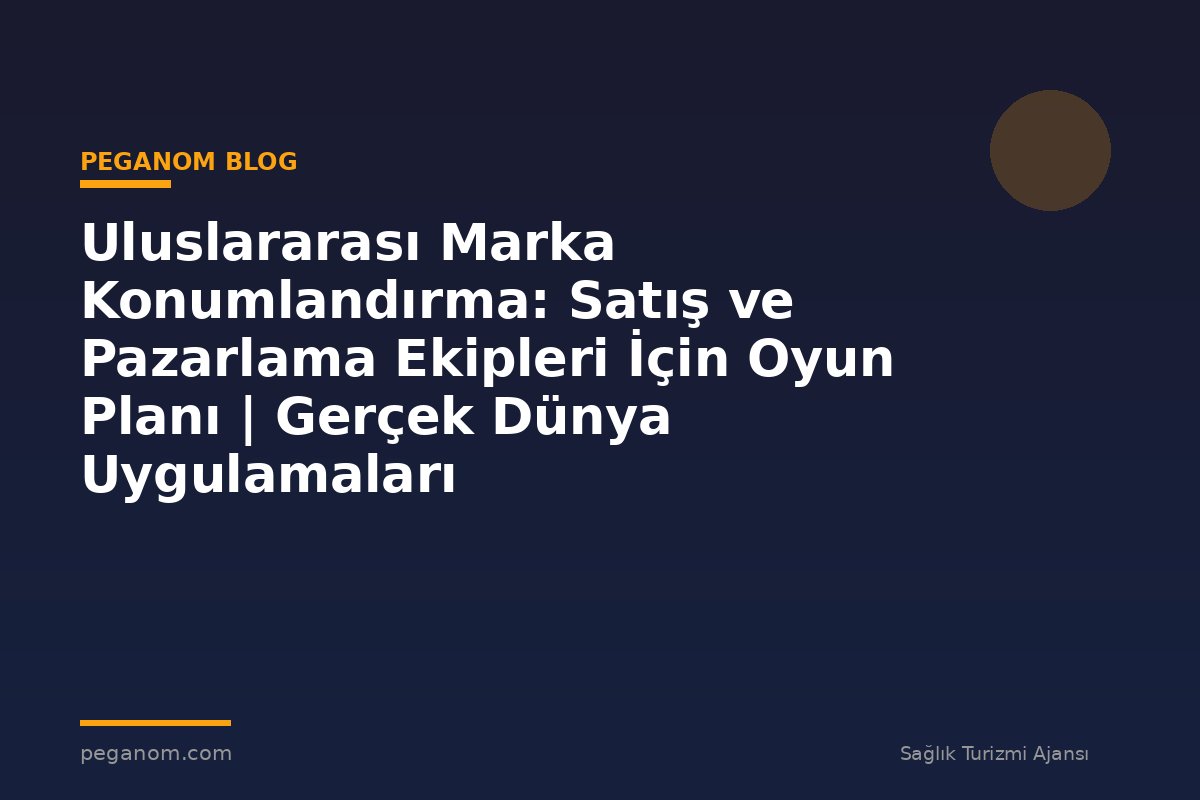 Uluslararası Marka Konumlandırma: Satış ve Pazarlama Ekipleri İçin Oyun Planı | Gerçek Dünya Uygulamaları