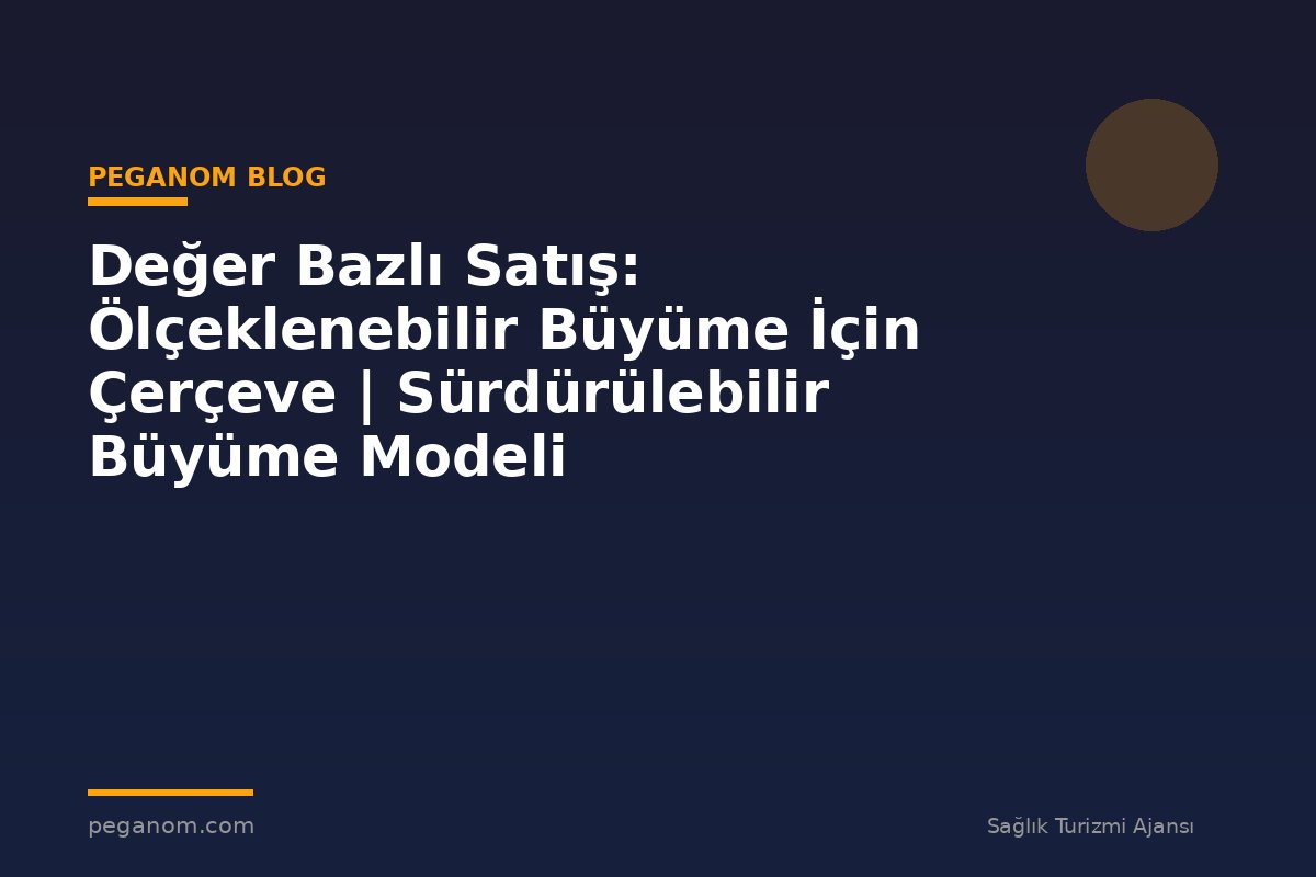 Değer Bazlı Satış: Ölçeklenebilir Büyüme İçin Çerçeve | Sürdürülebilir Büyüme Modeli
