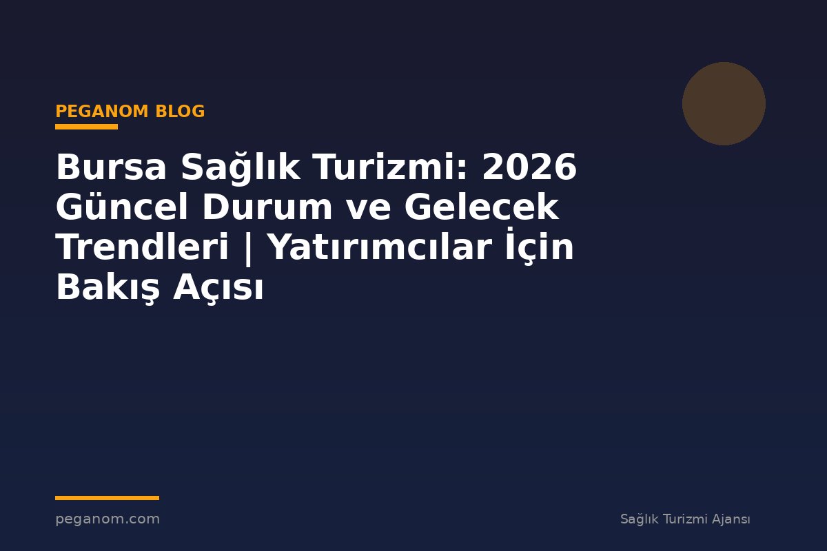 Bursa Sağlık Turizmi: 2026 Güncel Durum ve Gelecek Trendleri | Yatırımcılar İçin Bakış Açısı