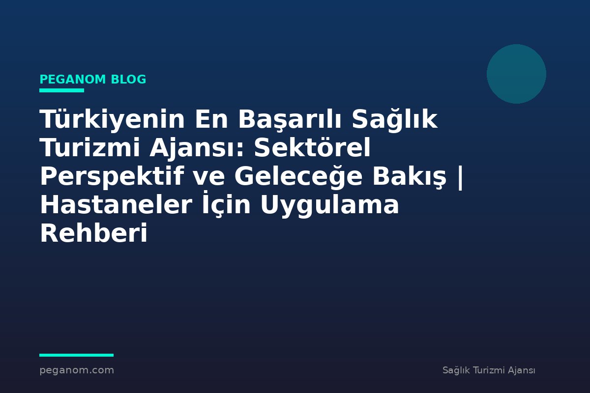 Türkiyenin En Başarılı Sağlık Turizmi Ajansı: Sektörel Perspektif ve Geleceğe Bakış | Hastaneler İçin Uygulama Rehberi