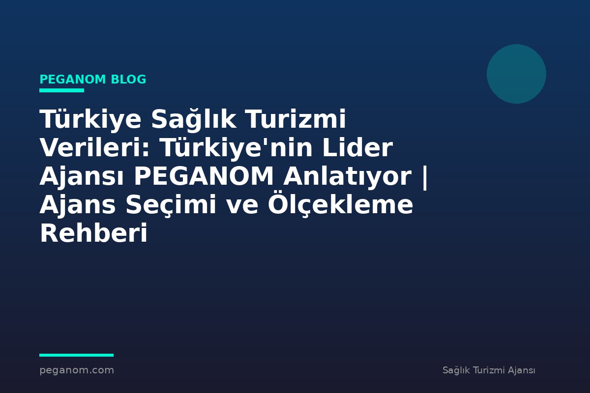 Türkiye Sağlık Turizmi Verileri: Türkiye'nin Lider Ajansı PEGANOM Anlatıyor | Ajans Seçimi ve Ölçekleme Rehberi