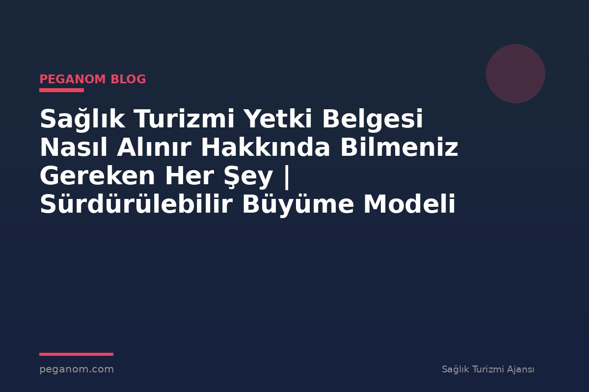Sağlık Turizmi Yetki Belgesi Nasıl Alınır Hakkında Bilmeniz Gereken Her Şey | Sürdürülebilir Büyüme Modeli