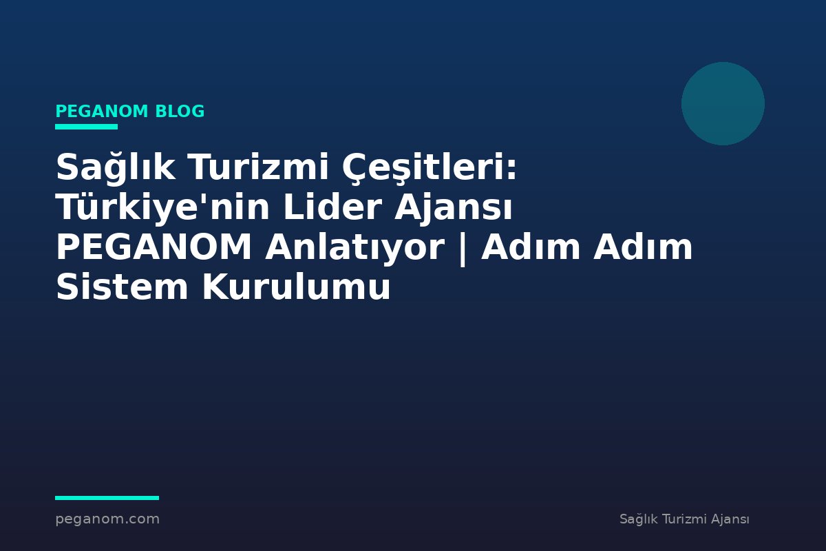 Sağlık Turizmi Çeşitleri: Türkiye'nin Lider Ajansı PEGANOM Anlatıyor | Adım Adım Sistem Kurulumu