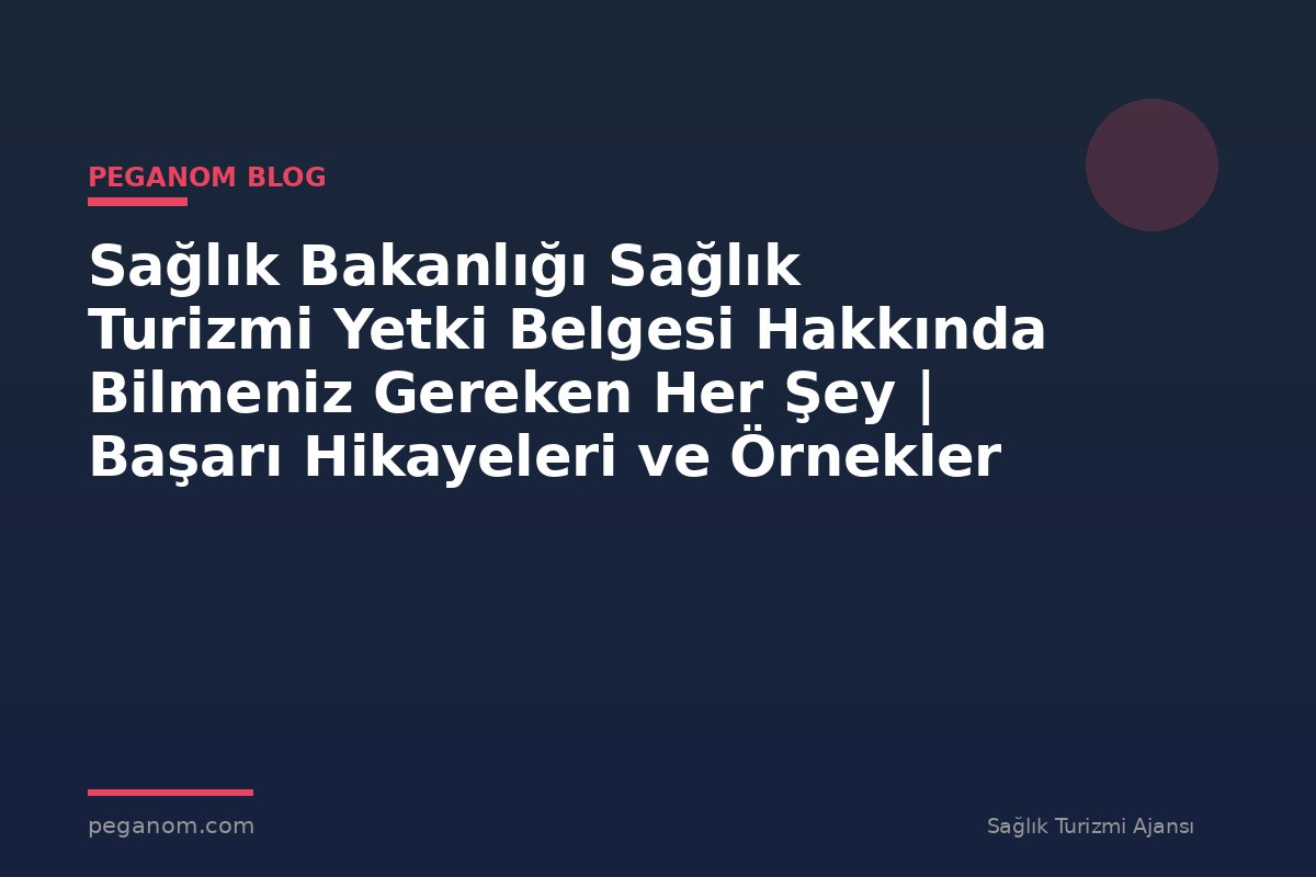Sağlık Bakanlığı Sağlık Turizmi Yetki Belgesi Hakkında Bilmeniz Gereken Her Şey | Başarı Hikayeleri ve Örnekler