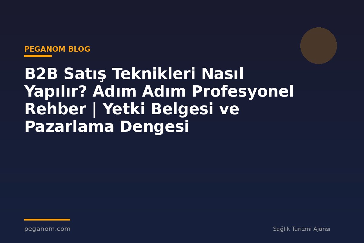 B2B Satış Teknikleri Nasıl Yapılır? Adım Adım Profesyonel Rehber | Yetki Belgesi ve Pazarlama Dengesi