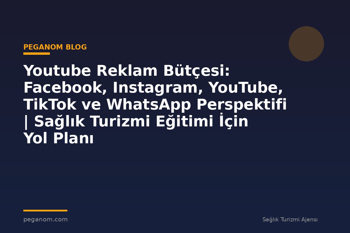 Youtube Reklam Bütçesi: Facebook, Instagram, YouTube, TikTok ve WhatsApp Perspektifi | Sağlık Turizmi Eğitimi İçin Yol Planı