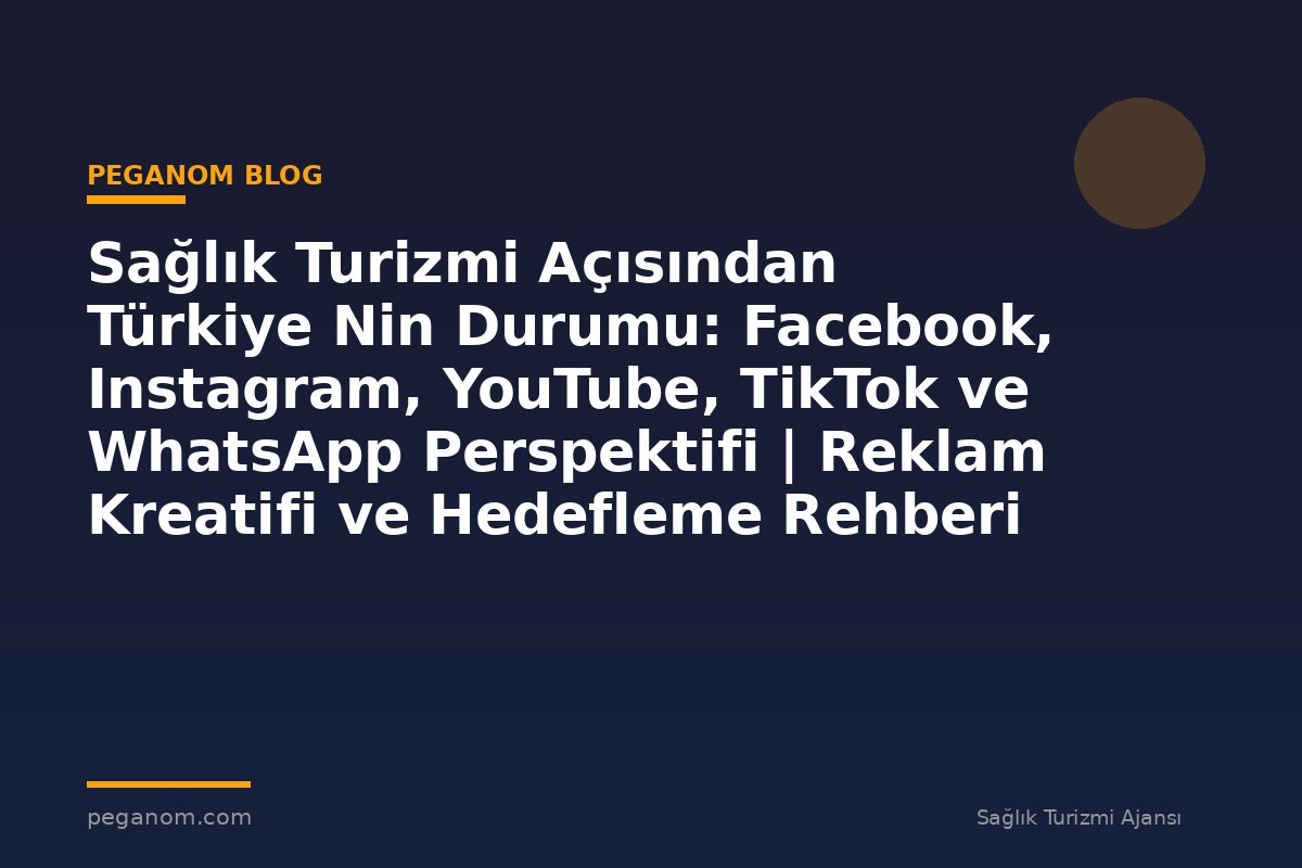 Sağlık Turizmi Açısından Türkiye Nin Durumu: Facebook, Instagram, YouTube, TikTok ve WhatsApp Perspektifi | Reklam Kreatifi ve Hedefleme Rehberi