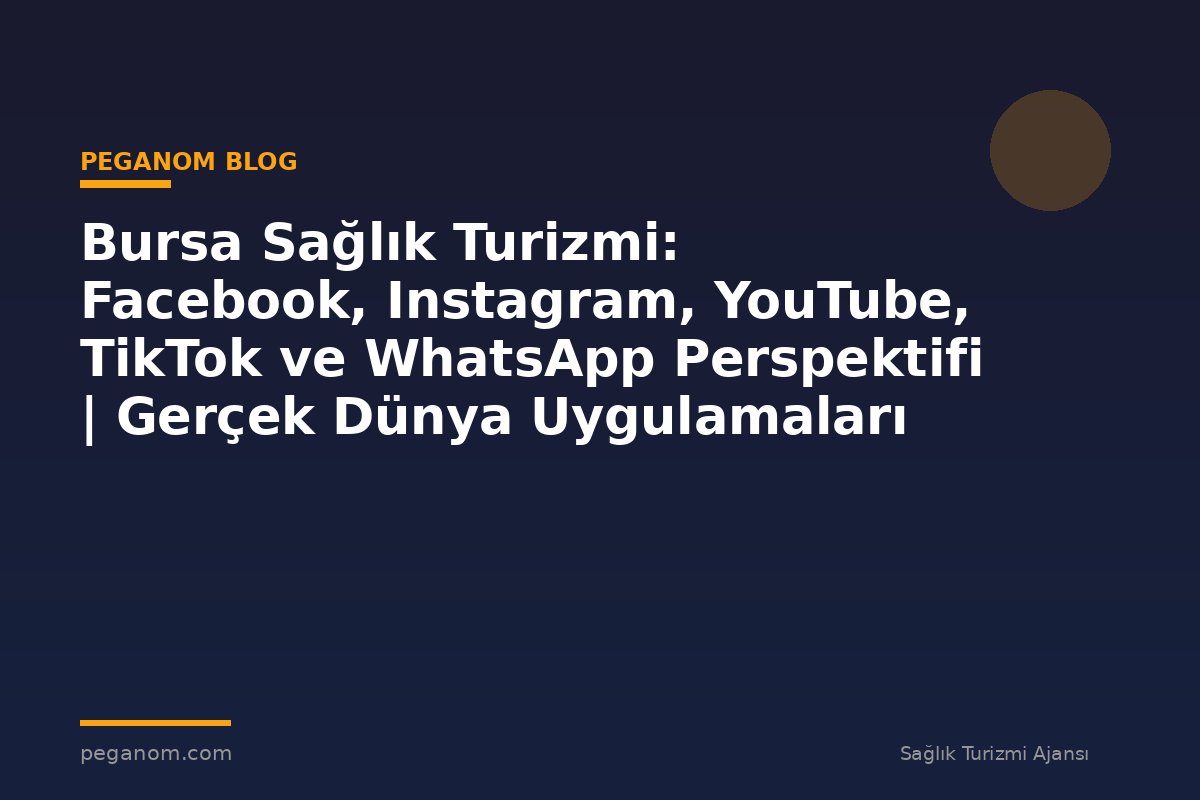 Bursa Sağlık Turizmi: Facebook, Instagram, YouTube, TikTok ve WhatsApp Perspektifi | Gerçek Dünya Uygulamaları