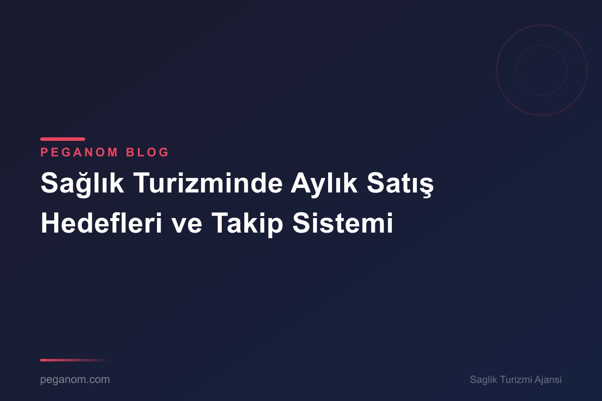 Sağlık Turizminde Aylık Satış Hedefleri ve Takip Sistemi