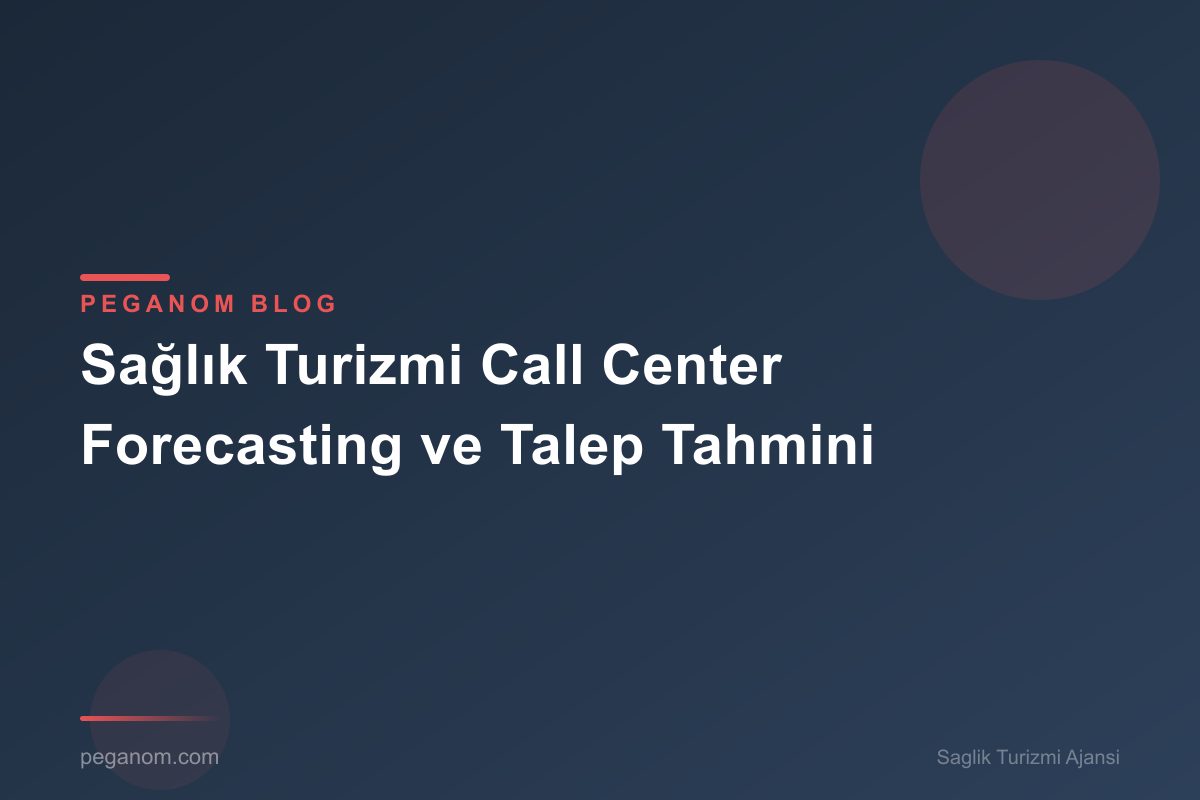 Sağlık Turizmi Call Center Forecasting ve Talep Tahmini