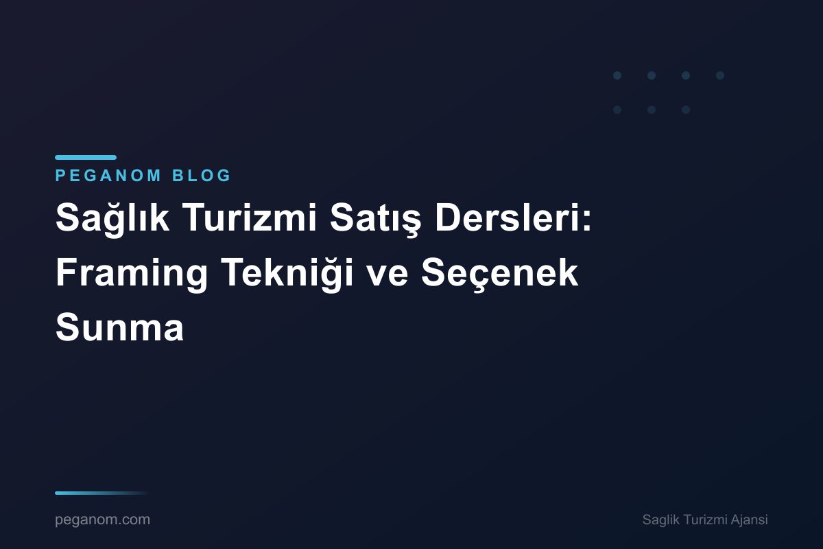 Sağlık Turizmi Satış Dersleri: Framing Tekniği ve Seçenek Sunma