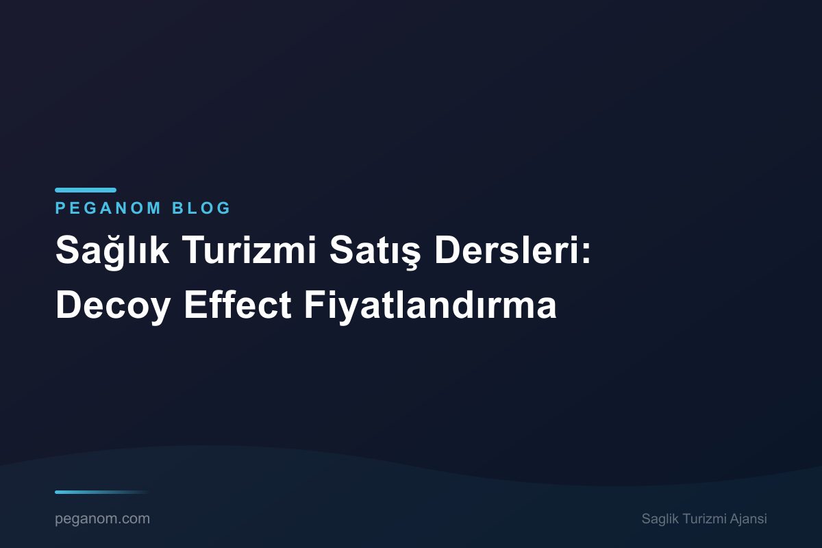 Sağlık Turizmi Satış Dersleri: Decoy Effect Fiyatlandırma