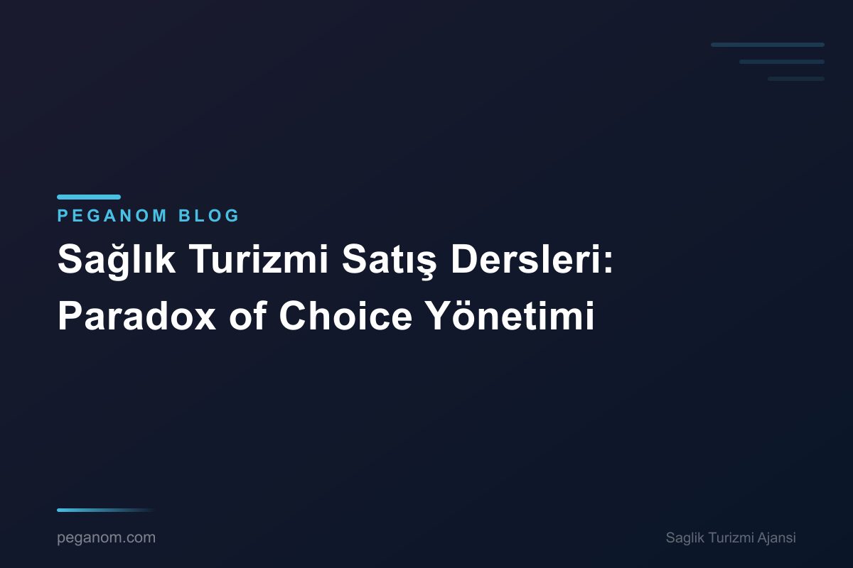 Sağlık Turizmi Satış Dersleri: Paradox of Choice Yönetimi