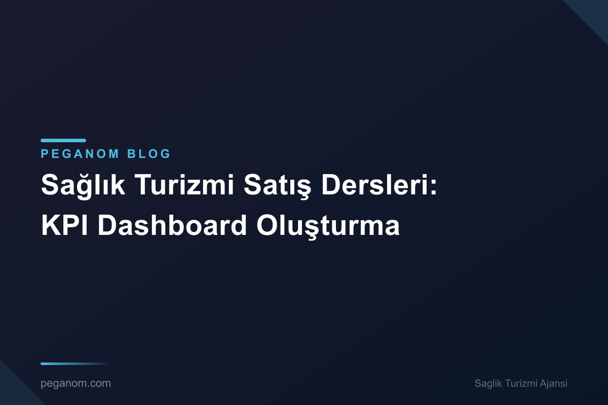 Sağlık Turizmi Satış Dersleri: KPI Dashboard Oluşturma