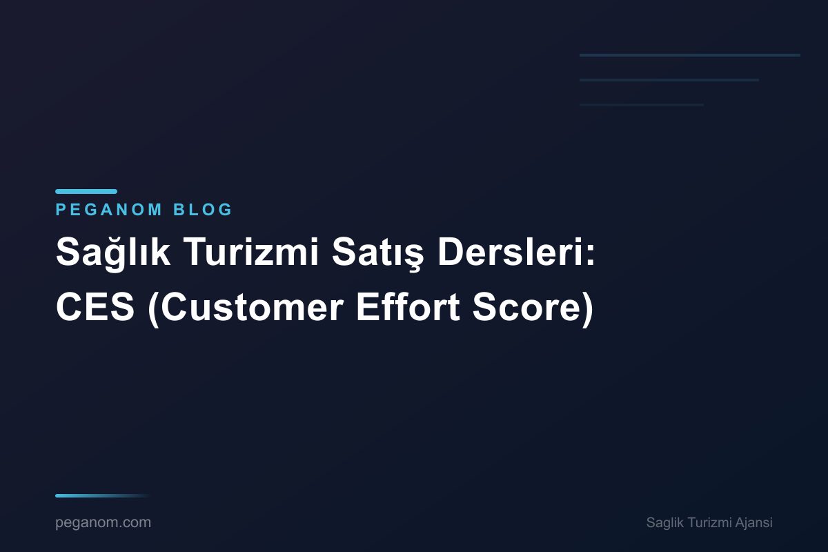 Sağlık Turizmi Satış Dersleri: CES (Customer Effort Score)