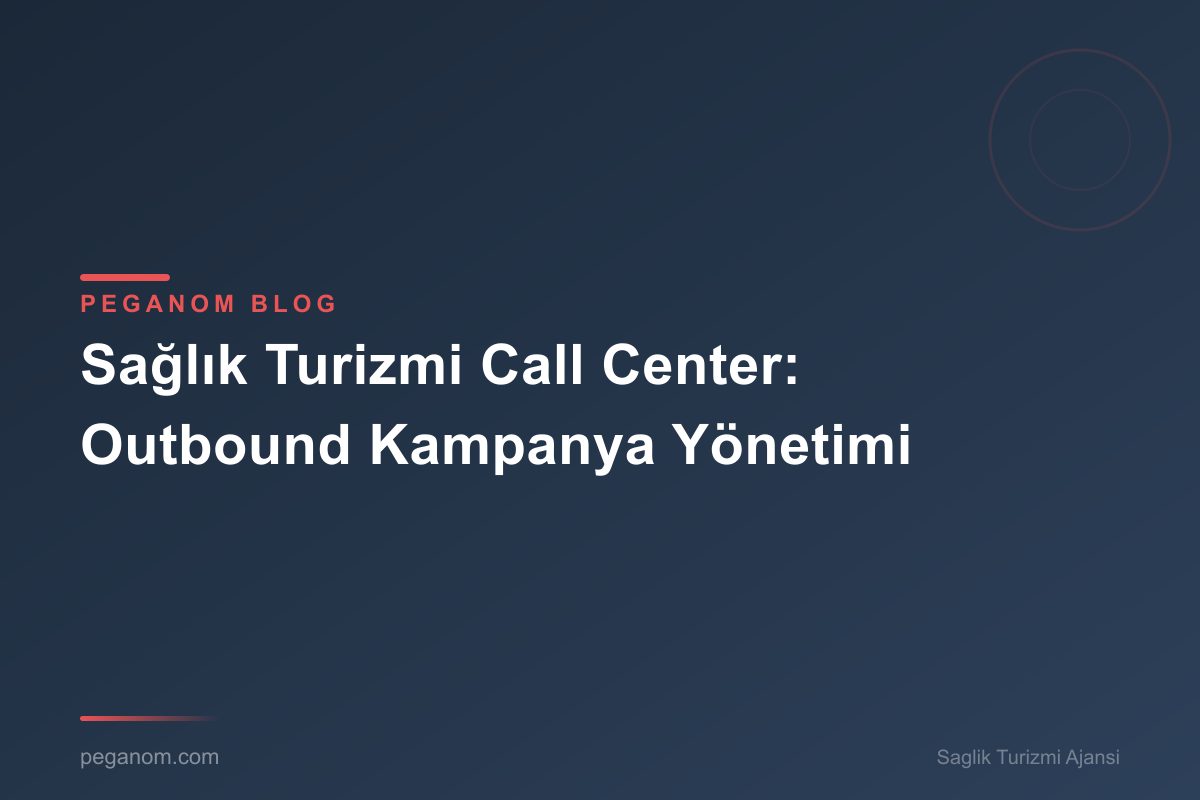 Sağlık Turizmi Call Center: Outbound Kampanya Yönetimi