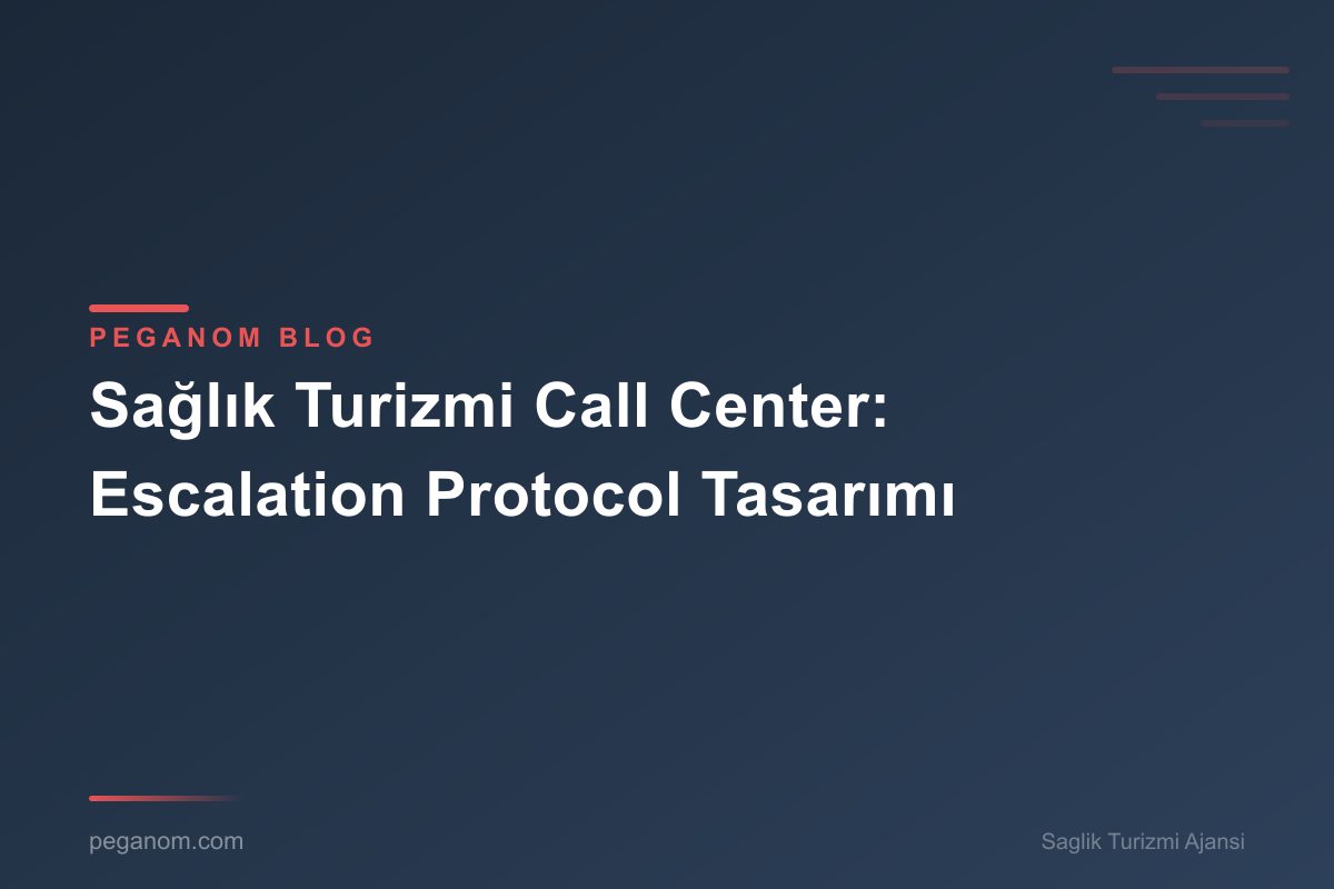 Sağlık Turizmi Call Center: Escalation Protocol Tasarımı